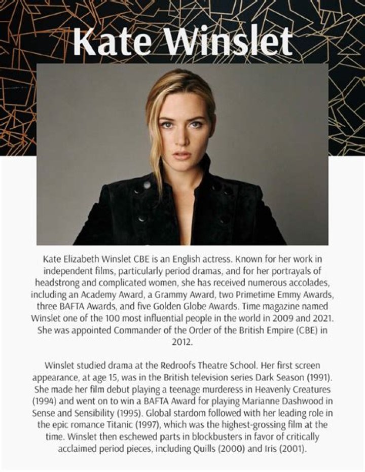 Kate Winslet – Biography, Facts & Life Story