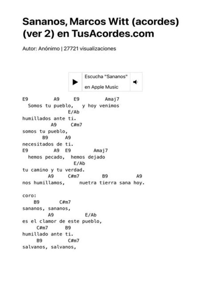 Lyrics & Translations of Sánanos by Marcos Witt